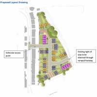 A screen shot of a leaflet showing a proposal from land at the rear of Cottage Lane